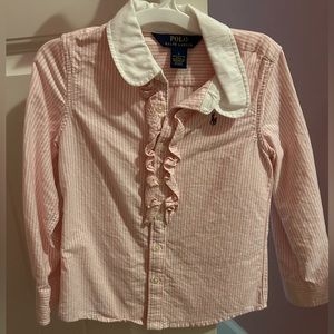 Little girl’s stripped Polo RL button down shirt